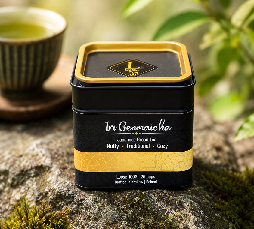 Iri Genmaicha Leo Tea w eleganckiej puszce
